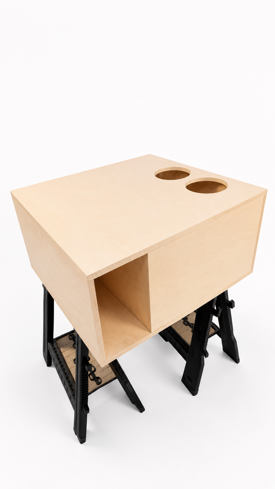 Dual-port enclosure with rear chamber opening